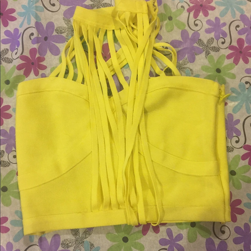 Bebe yellow crop top